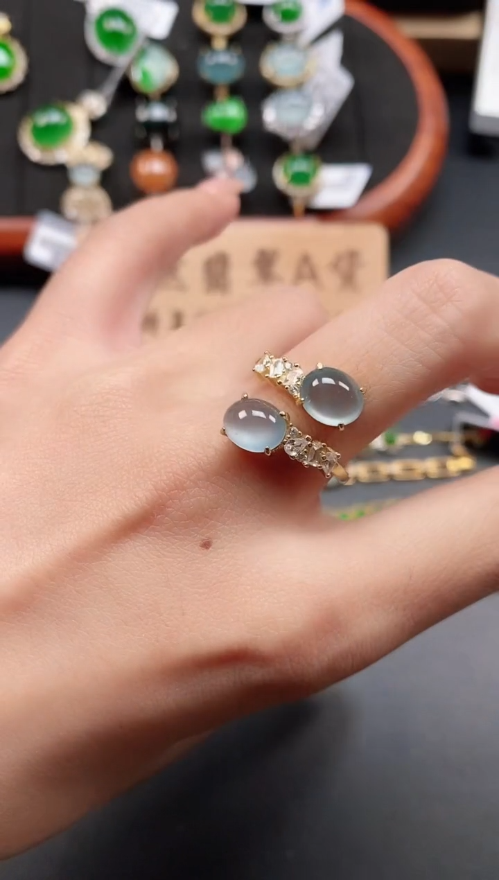 银S925镶嵌戒指翡翠111