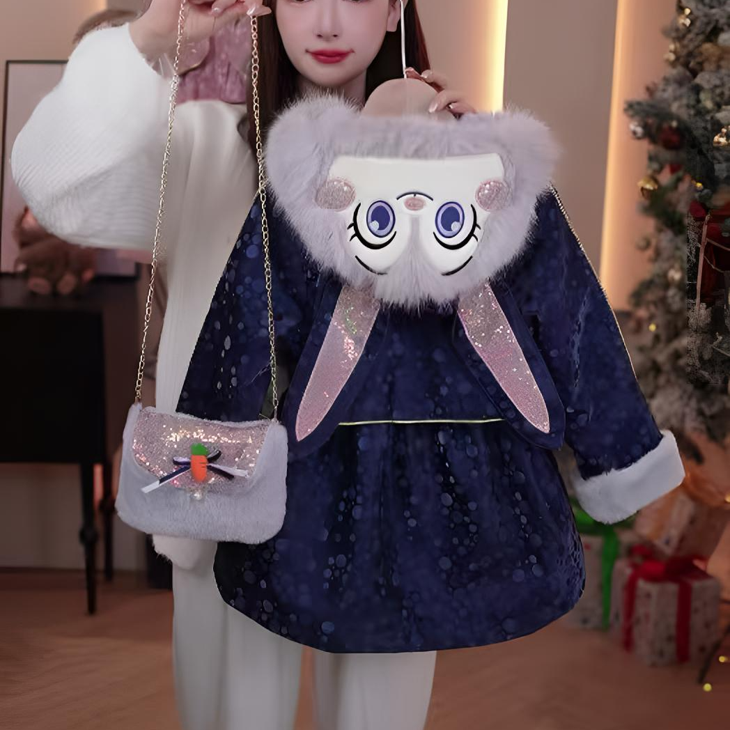 【XH】Disney/迪士尼女童秋款兔子警官加厚中长派克服外套XCT3PJ051