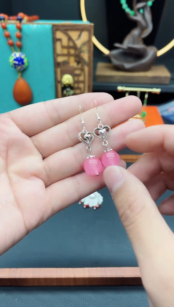 【闪购商品】玛瑙/玉髓耳钉银S925镶嵌526000