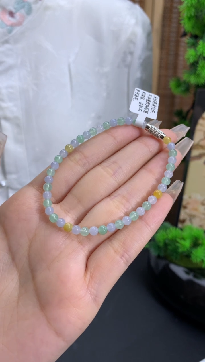 【闪购商品】翡翠手链未镶嵌卡4mm