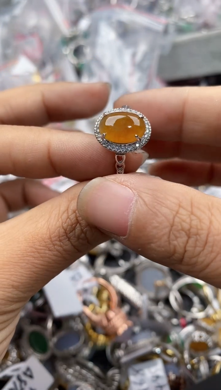 银S925镶嵌戒指翡翠999----6