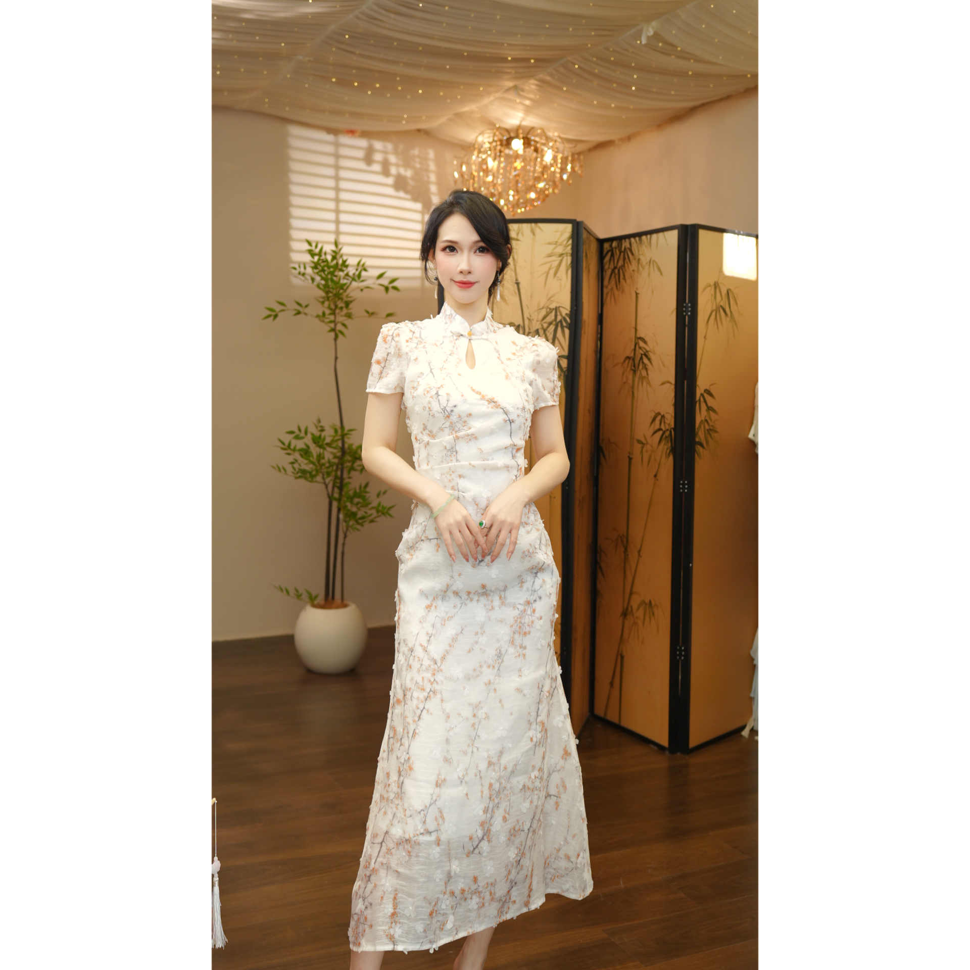 七姐原创-1168（白茶月光）连衣裙P076