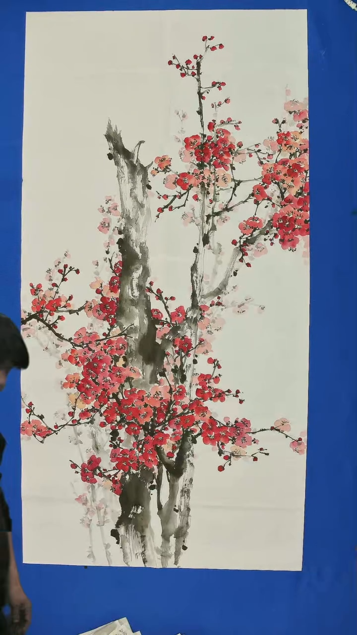 【闪购商品】国画花鸟  四尺整张  红梅