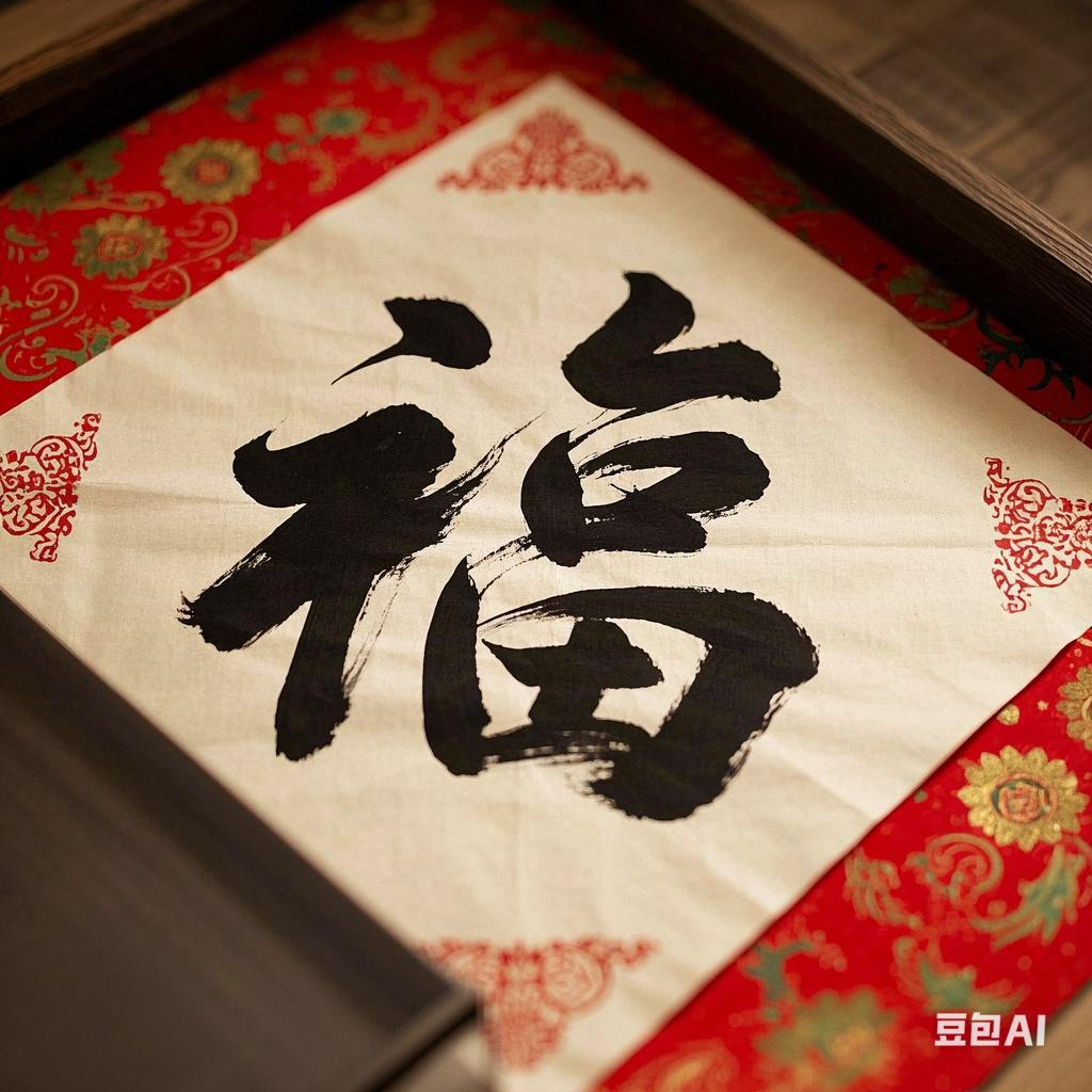 《福》书法 框 吴山明老师