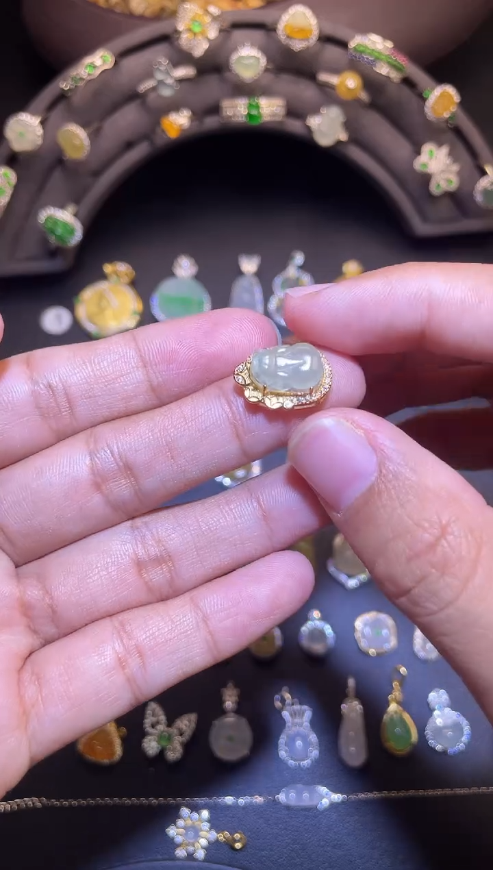 吊坠(不含链)银S925镶嵌翡翠1