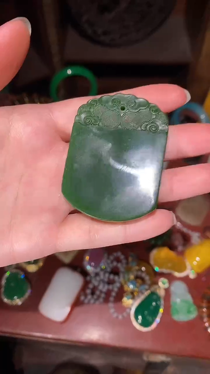 和田玉（碧玉）未镶嵌颈饰永玉阁精品专属摆件