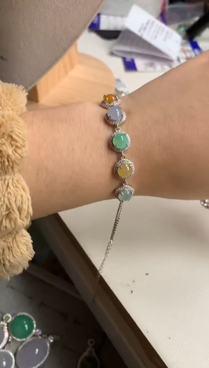 银S925镶嵌戒指翡翠手链12