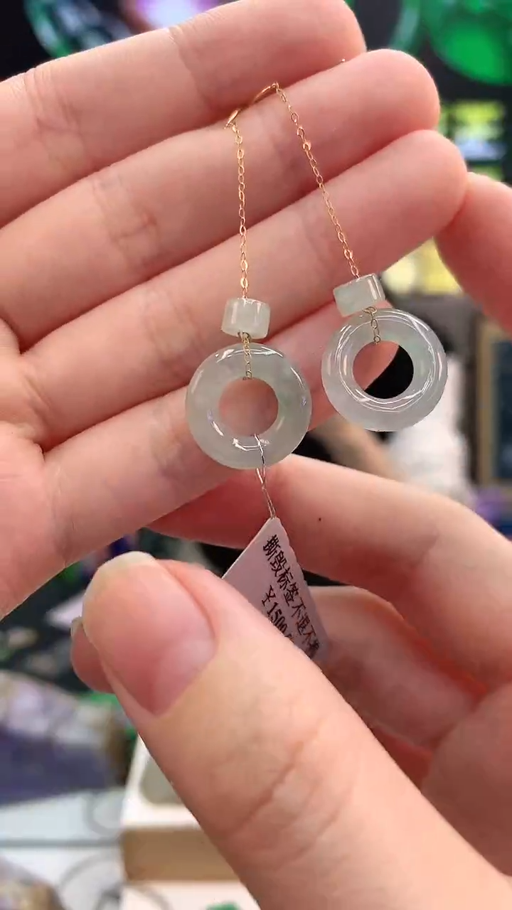 【闪购商品】翡翠耳饰未镶嵌赠礼盒证书  敏