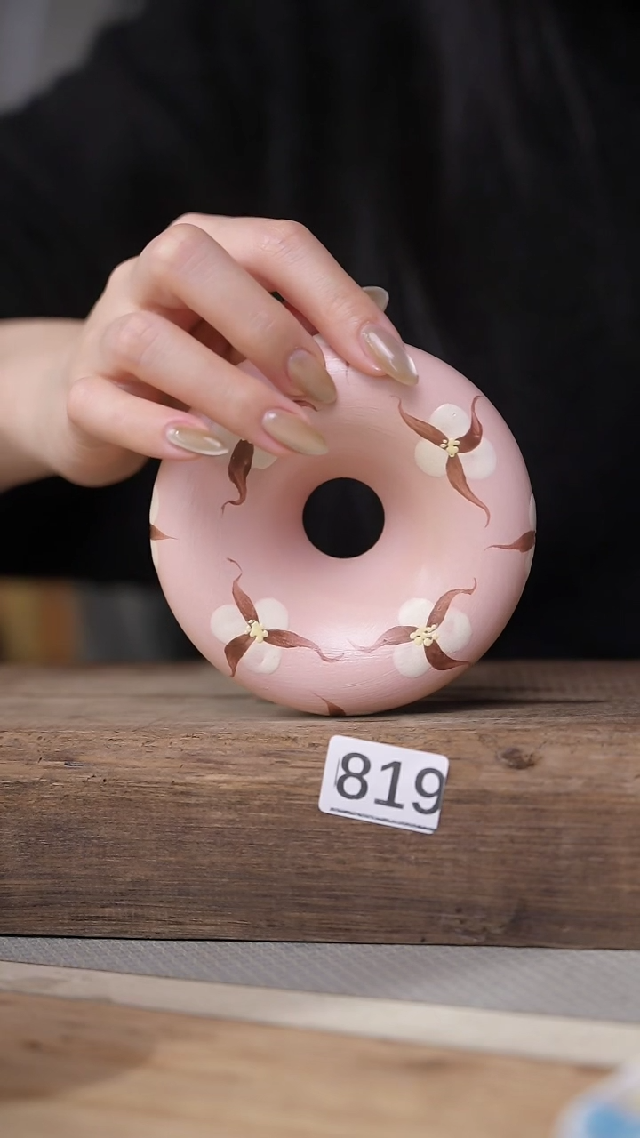 【闪购商品】瓷片牧渔设计师款 粉色木棉甜甜圈