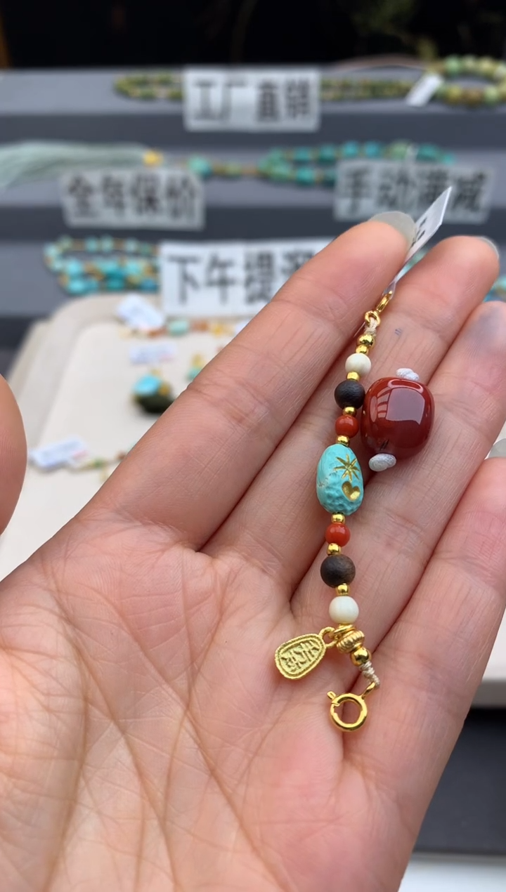 银S925镶嵌提溜南红玛瑙茜.E99
