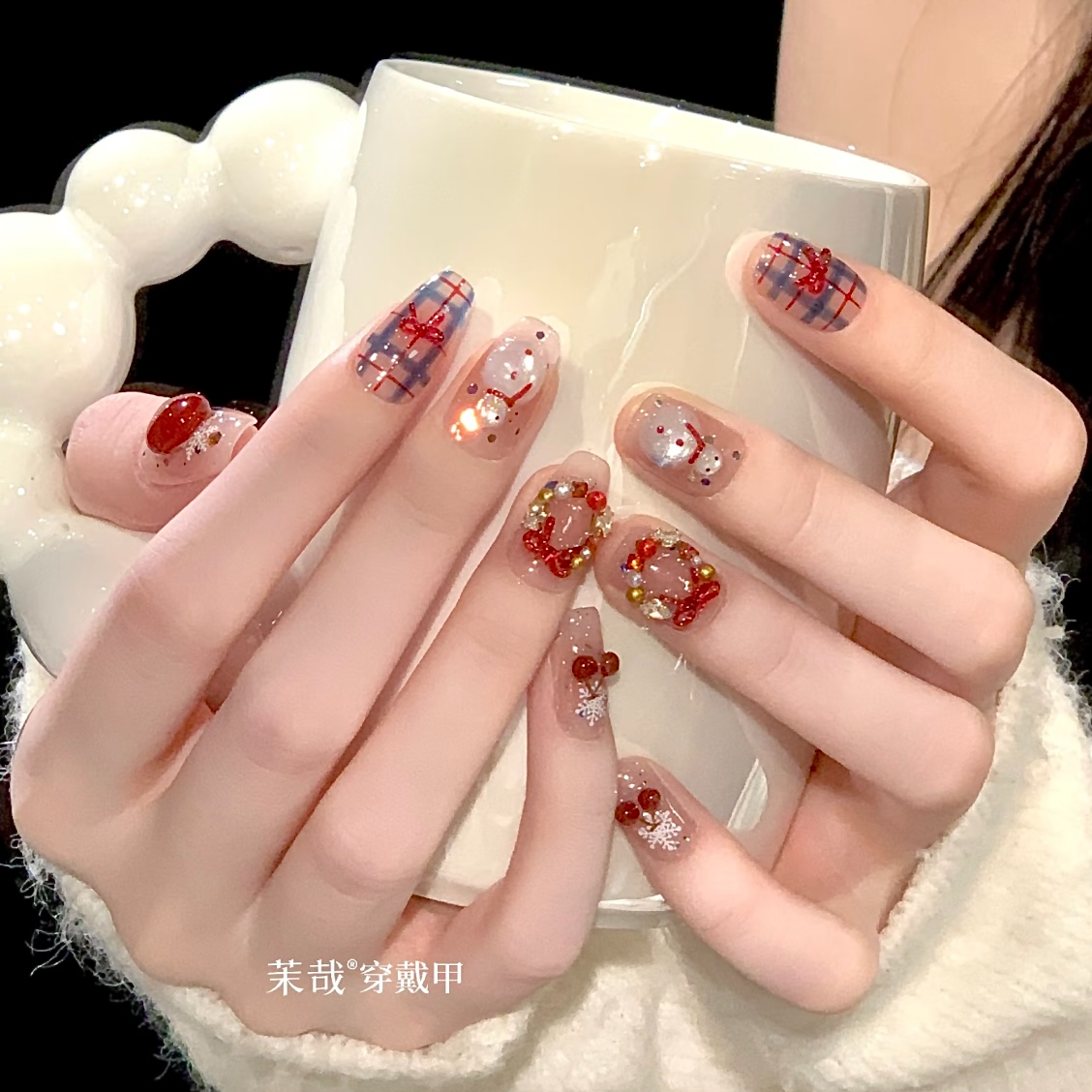 茉哉W【甜冬圣饰】纯手工定制美甲拆卸穿戴甲A5076