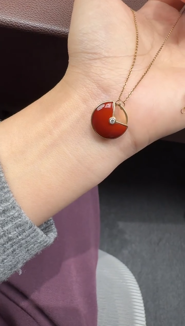 颈饰18K金镶嵌南红玛瑙77-541-12.2多样性拍一发一