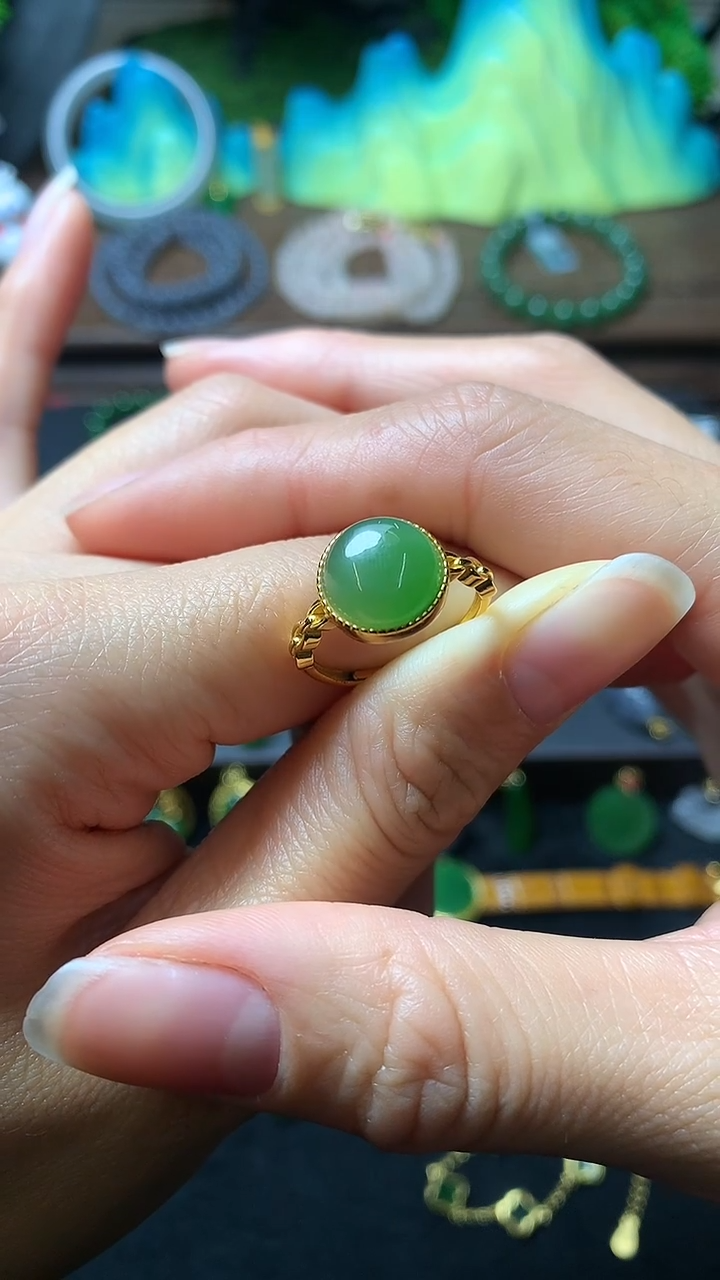 【闪购商品】和田玉戒指银S925镶嵌戒指