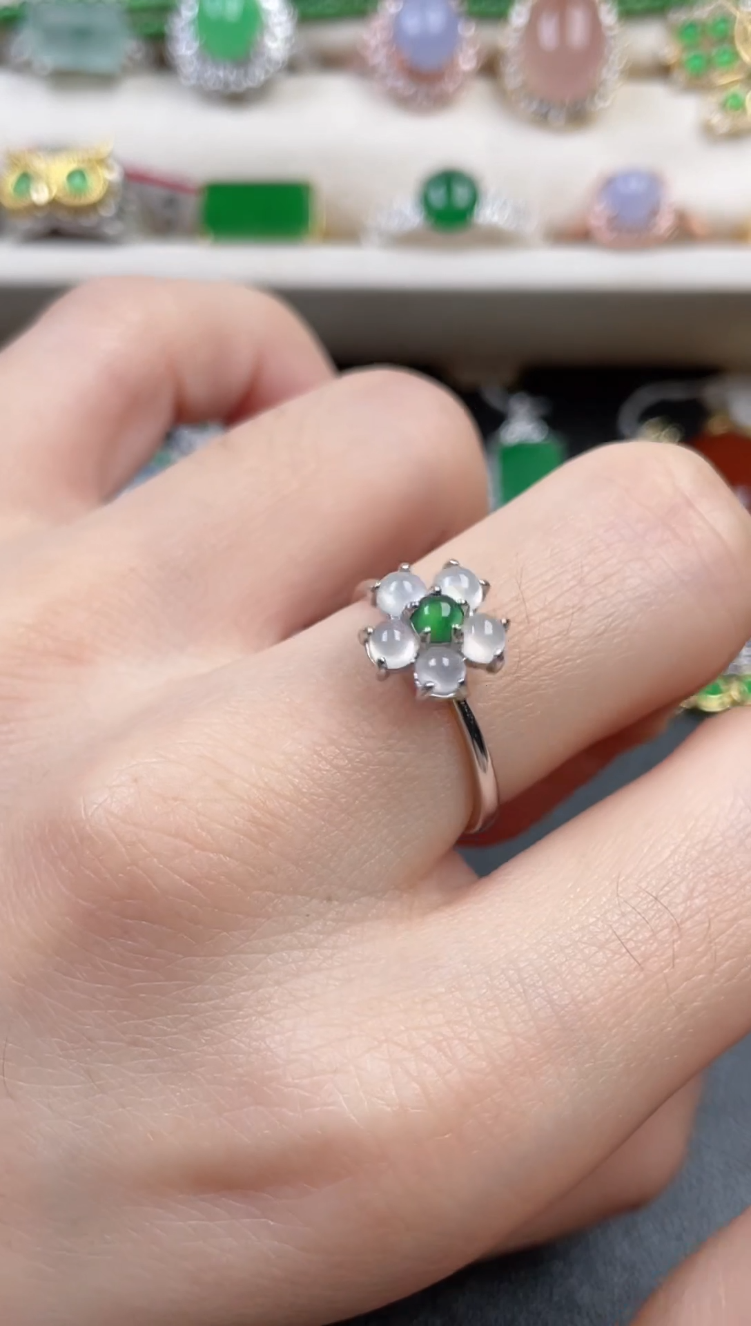 银S925镶嵌戒指翡翠25