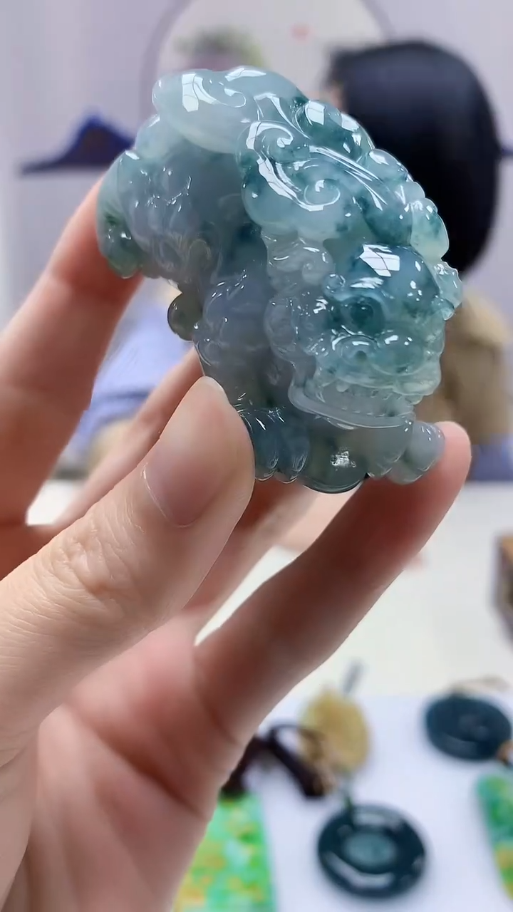 【闪购商品】定制翡翠未镶嵌3123zm-毛货挂件貔貅213