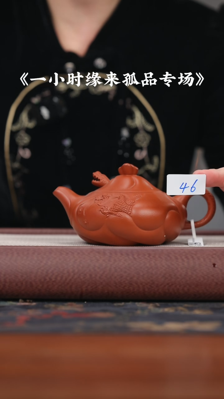 【闪购商品】紫砂茶壶朱泥鱼化龙{46}