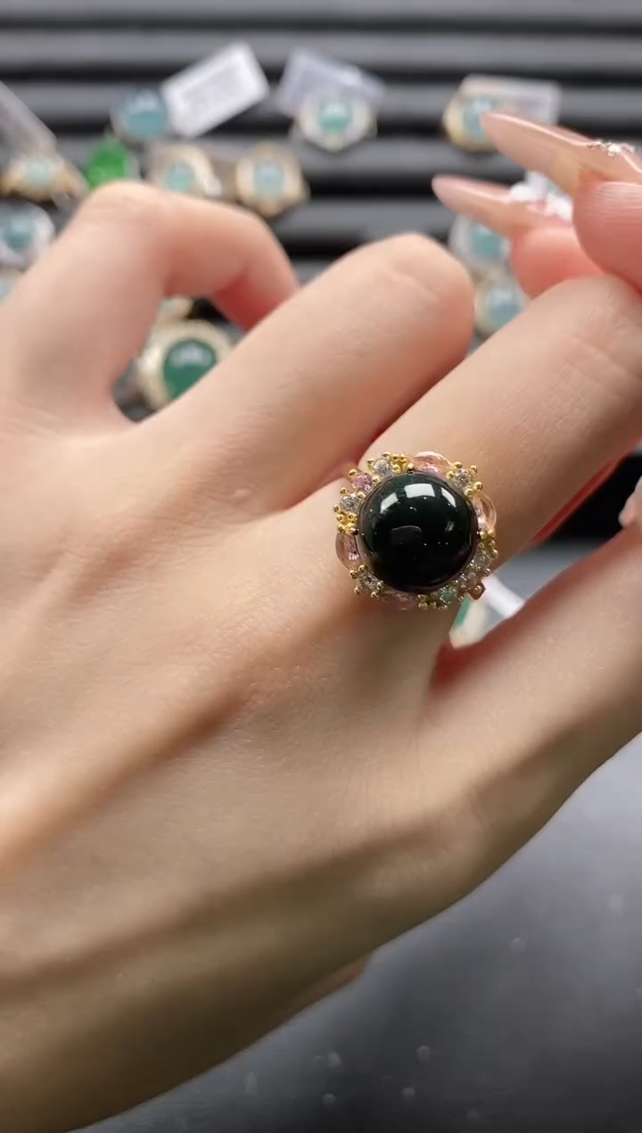 【闪购商品】翡翠戒指银S925镶嵌1111