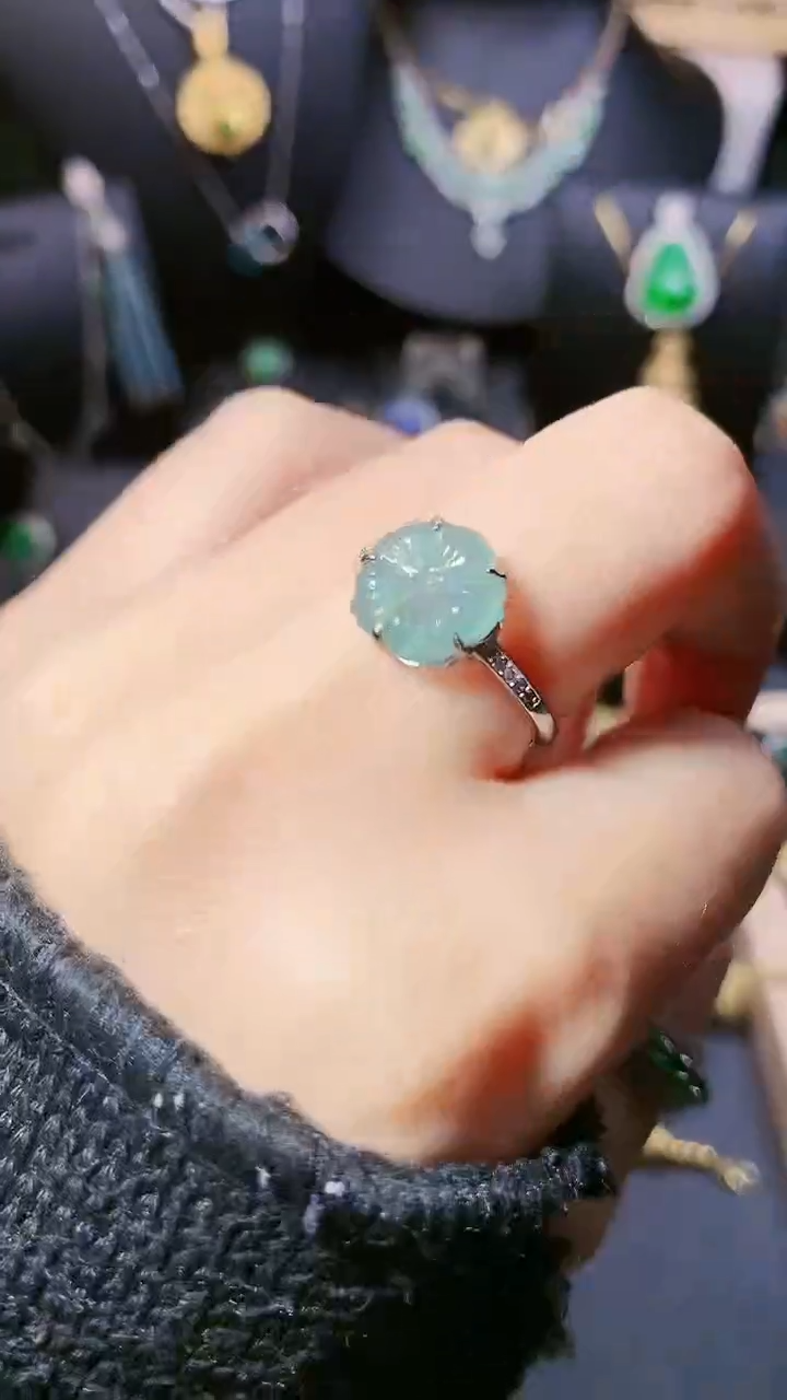 【闪购商品】翡翠戒指银S925镶嵌戒指