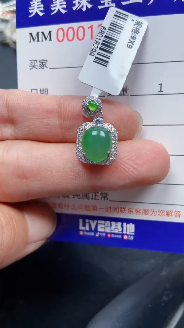 颈饰银S925镶嵌翡翠1248