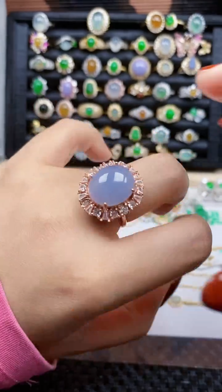 银S925镶嵌戒指翡翠财***8487