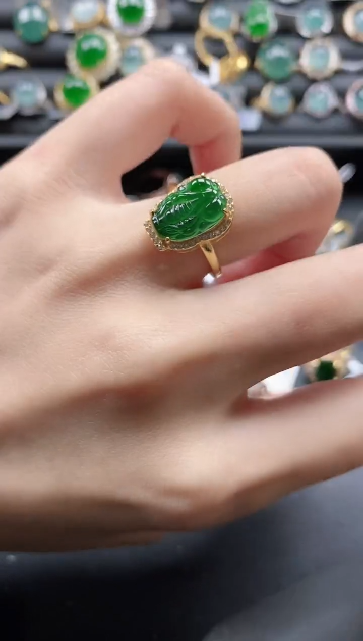 【闪购商品】翡翠戒指银S925镶嵌1111