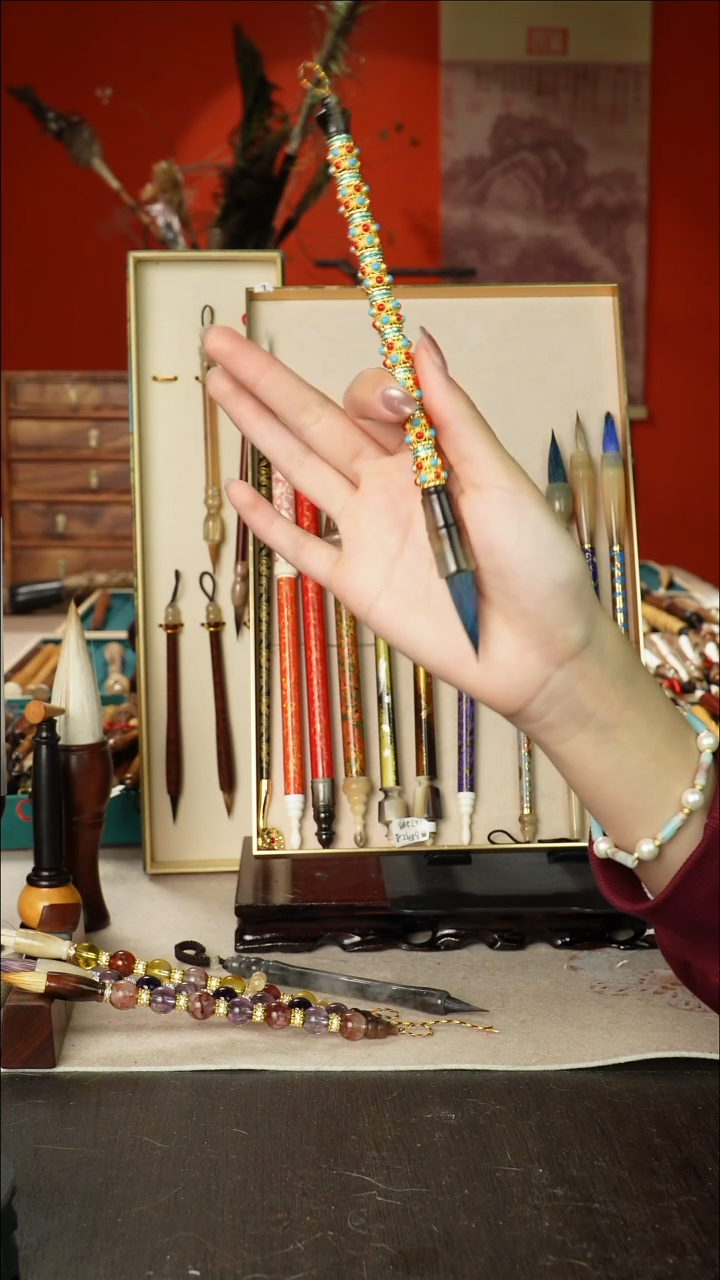 113号闪孤品高货毛笔链接 清水试笔 蘸墨不退