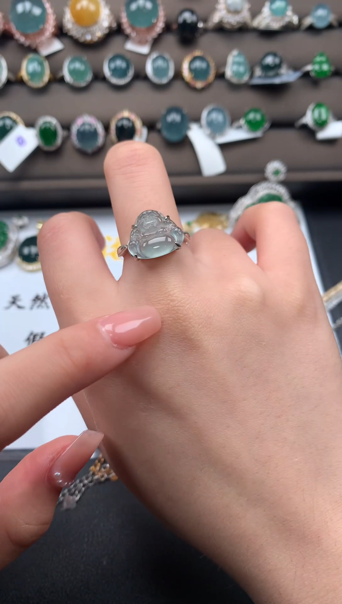 【闪购商品】翡翠戒指银S925镶嵌421412