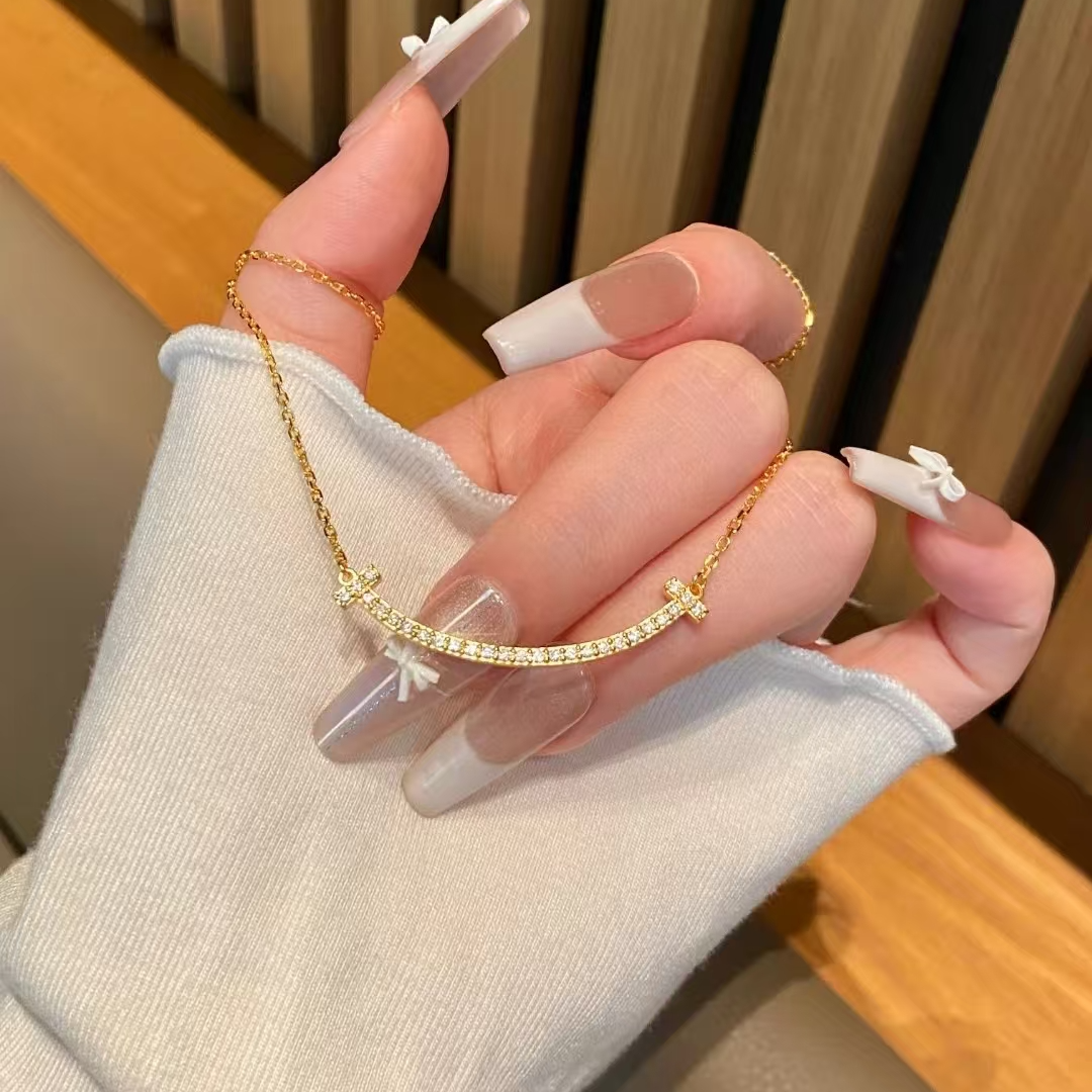 足金999微笑满镶莫桑套链