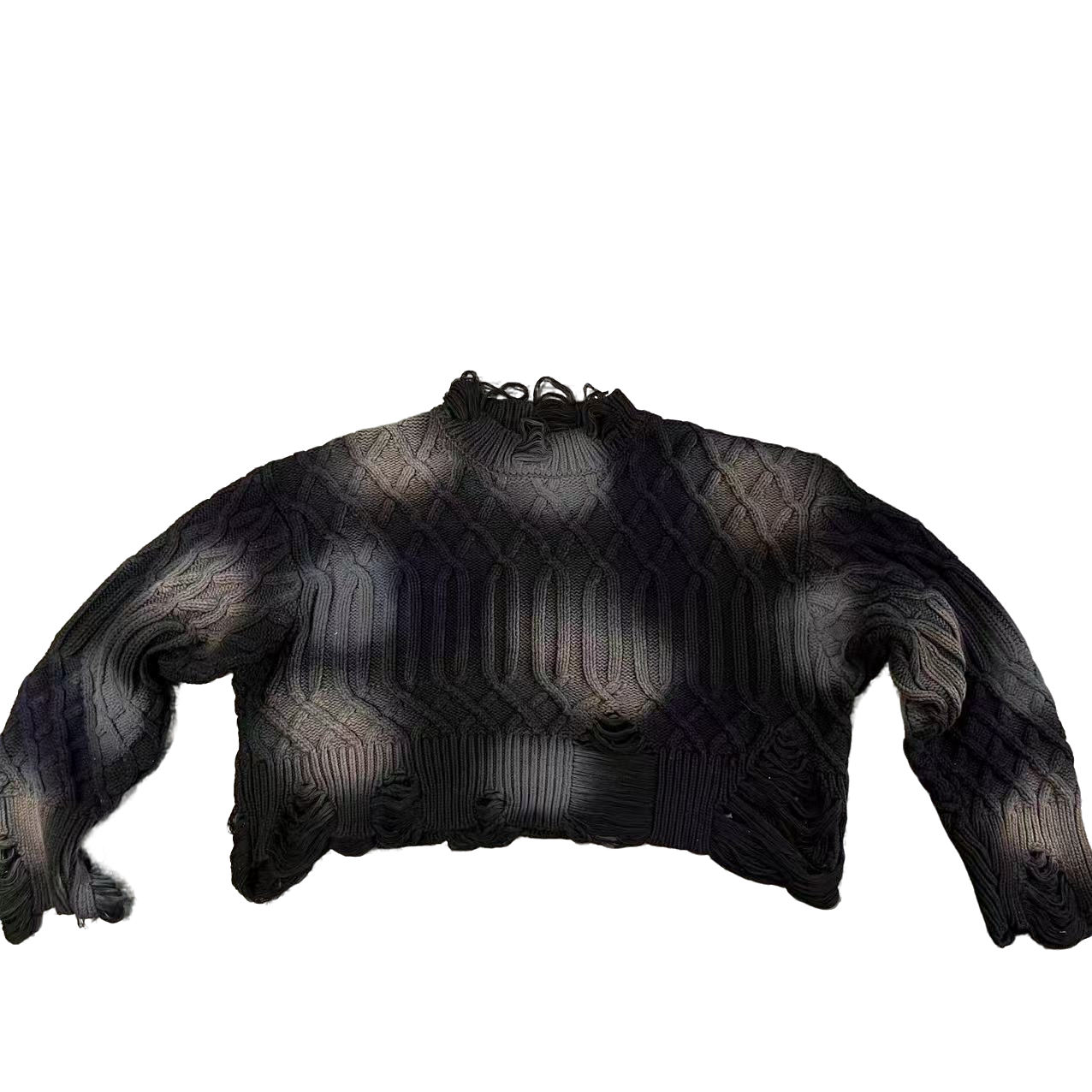 慵懒风女设计感渐变工艺宽松显瘦性感毛衣