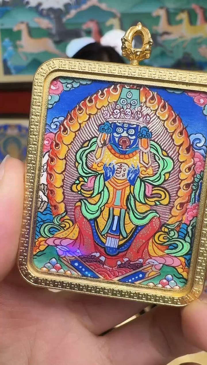 吊坠扎老师-热贡纯手绘