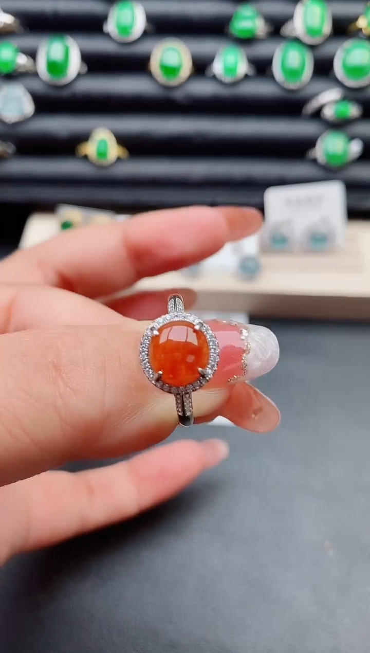 【闪购商品】翡翠戒指银S925镶嵌80800