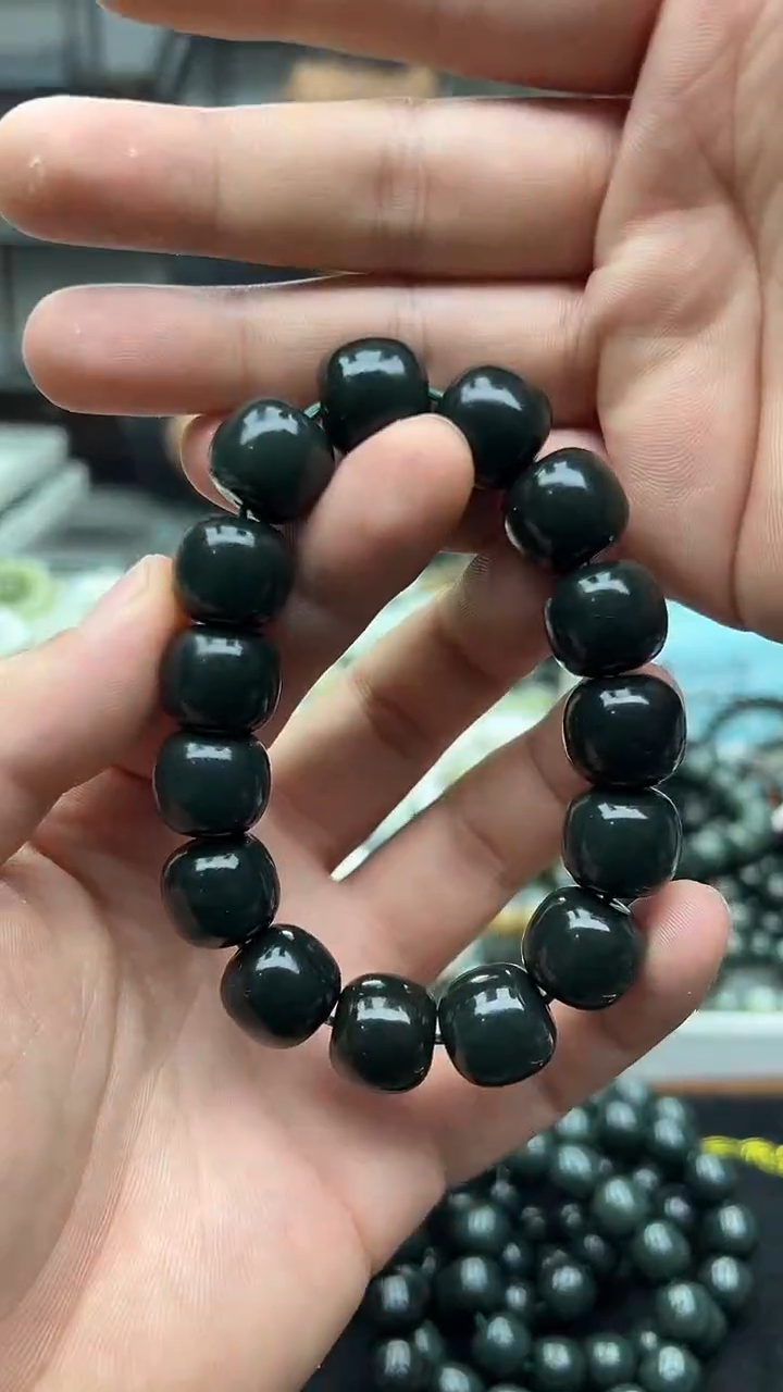 未镶嵌手串和田玉纯天然新疆塔县老油青16