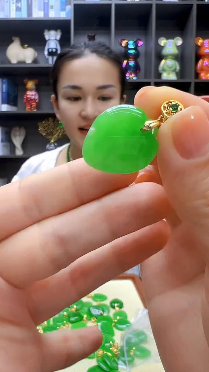 翡翠14K金镶嵌颈饰丹丹diy劲饰