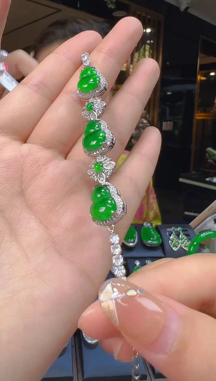 手链翡翠银S925镶嵌016（多样性发其一）