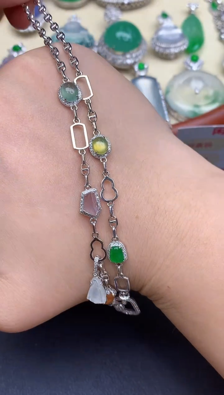 颈饰18K金镶嵌翡翠593-中国好珍宝