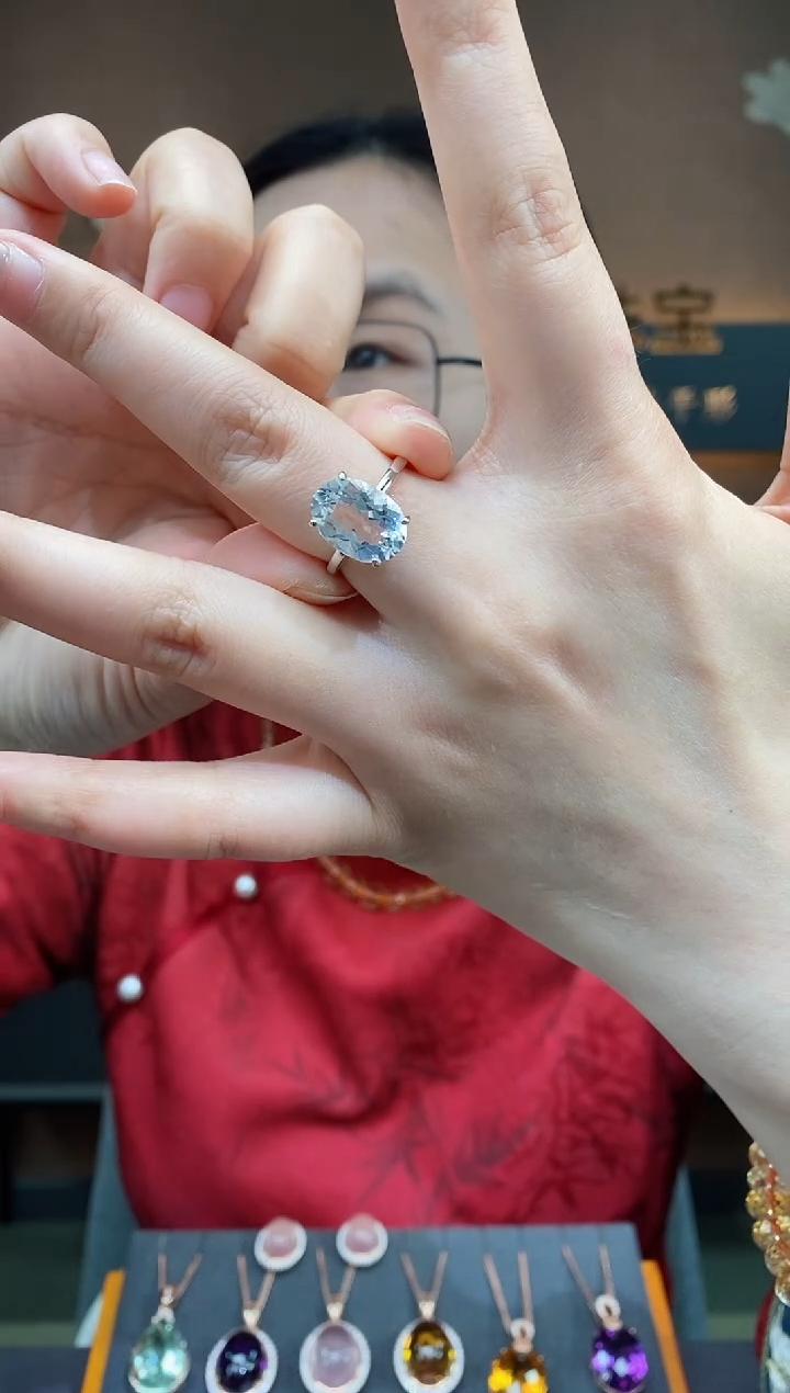 【闪购商品】水晶戒指银S925镶嵌水晶戒指