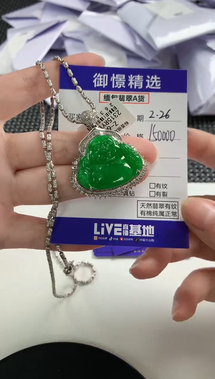 【闪购商品】翡翠颈饰18K金镶嵌48         