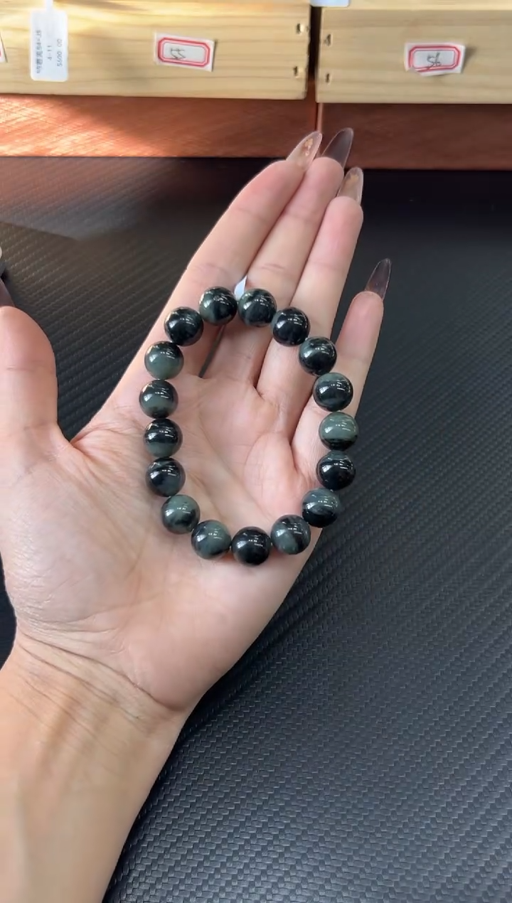 未镶嵌手串和田玉若羌微色差卡12 mQ