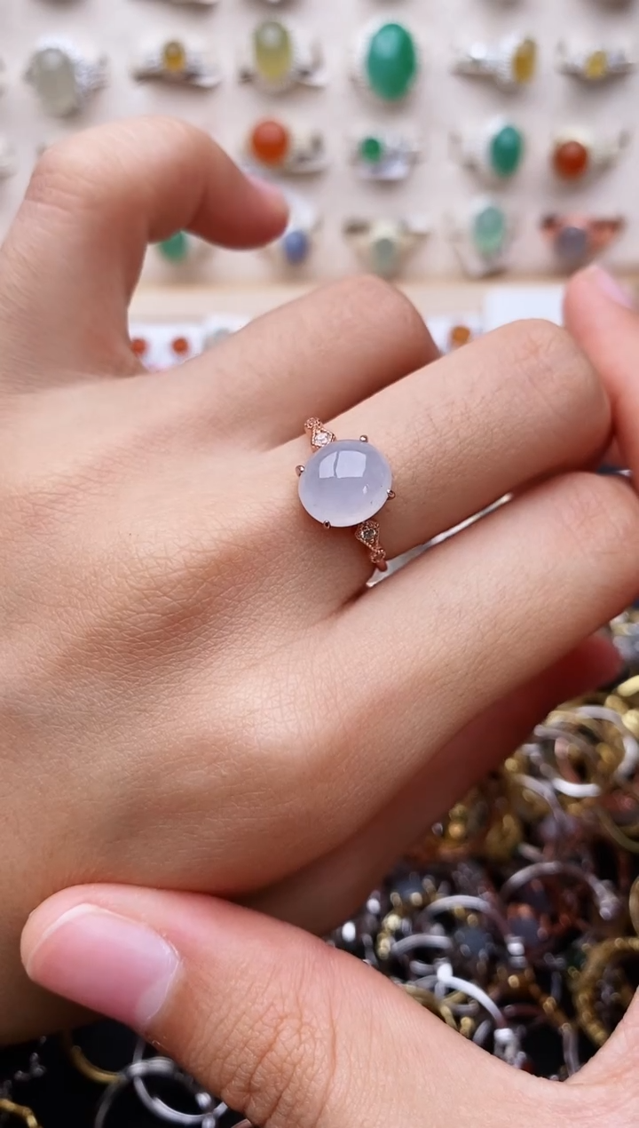 【闪购商品】翡翠戒指银S925镶嵌缅甸翡翠