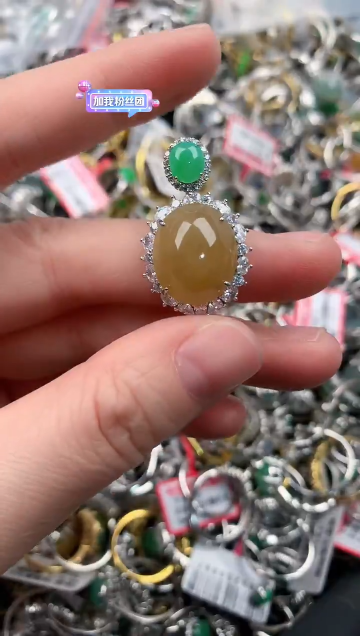 银S925镶嵌戒指翡翠888               3