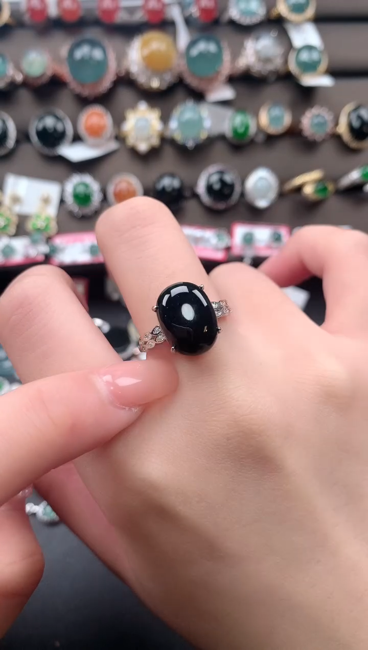 【闪购商品】翡翠戒指银S925镶嵌731241