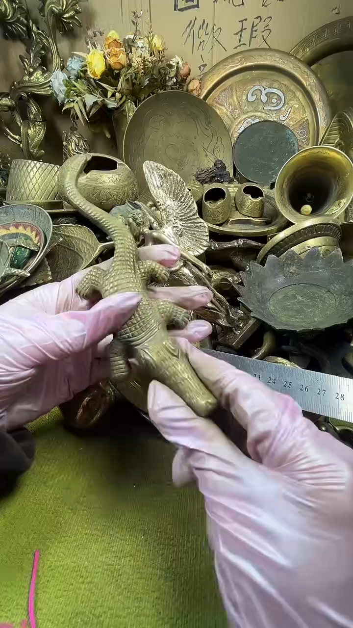 曲**印亿锦铜回流铜器摆件45