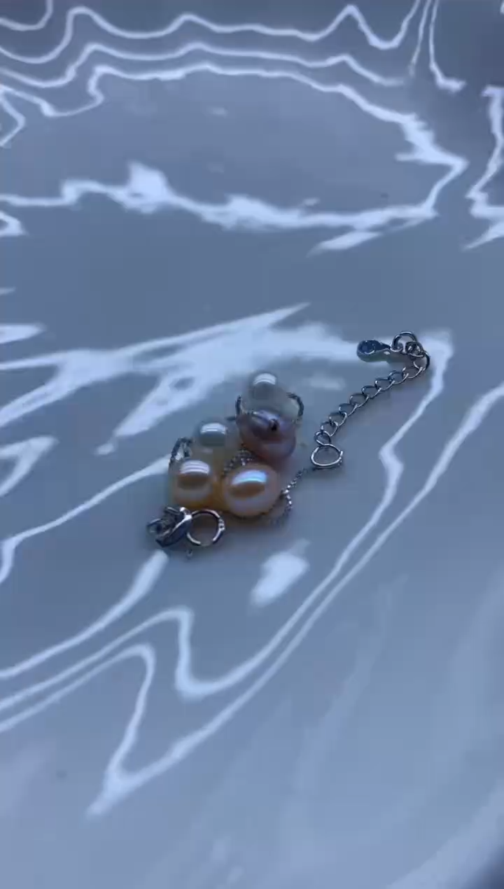 【闪购商品】淡水珍珠手链银S925镶嵌淡水珍珠手链