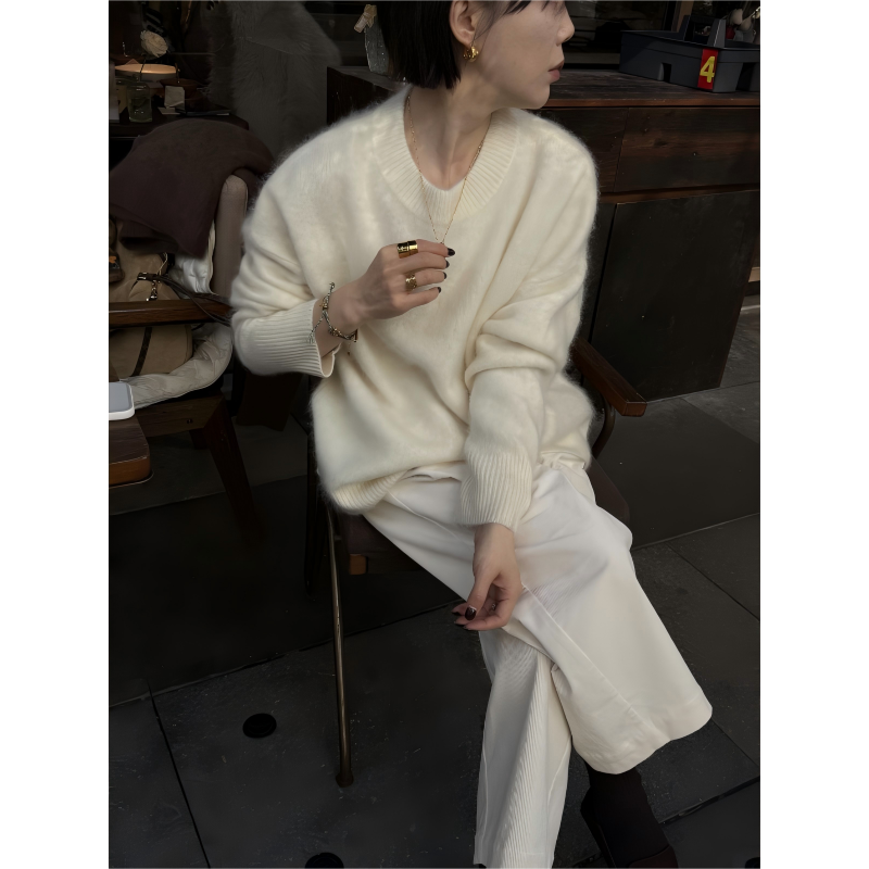 浮光 I 全毛440高克重厚实款拉绒毛衣*25Q12Y06