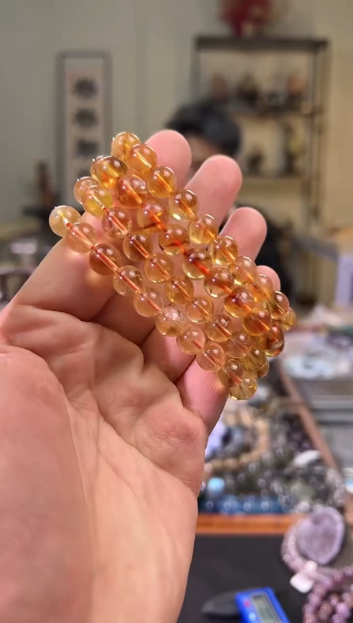 【闪购商品】黄晶吊坠(不含链)未镶嵌9mm黄塔晶手串（多样性发其一）