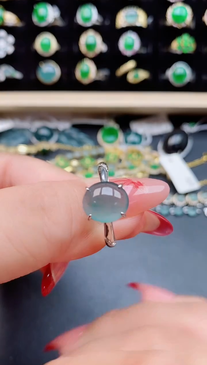 【闪购商品】翡翠戒指银S925镶嵌12121
