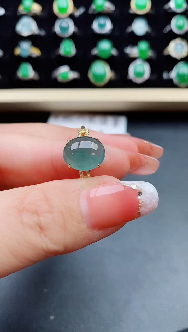 【闪购商品】翡翠戒指银S925镶嵌08000