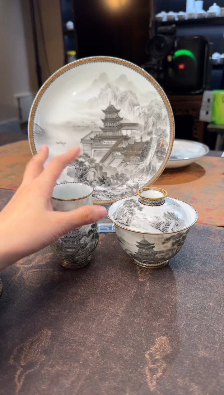 吉*墨彩岳阳楼三件套