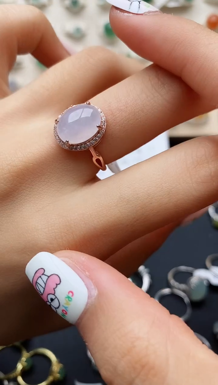 【闪购商品】翡翠戒指银S925镶嵌缅甸翡翠