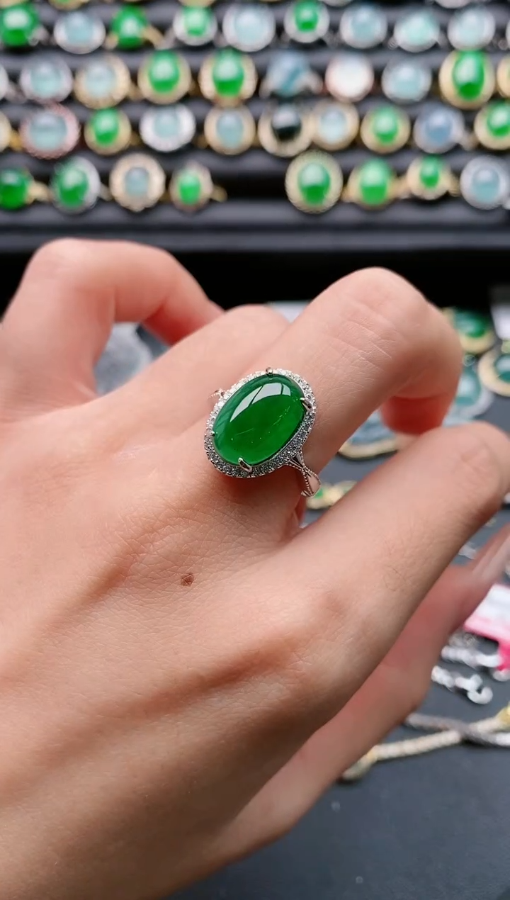 【闪购商品】翡翠戒指银S925镶嵌1111